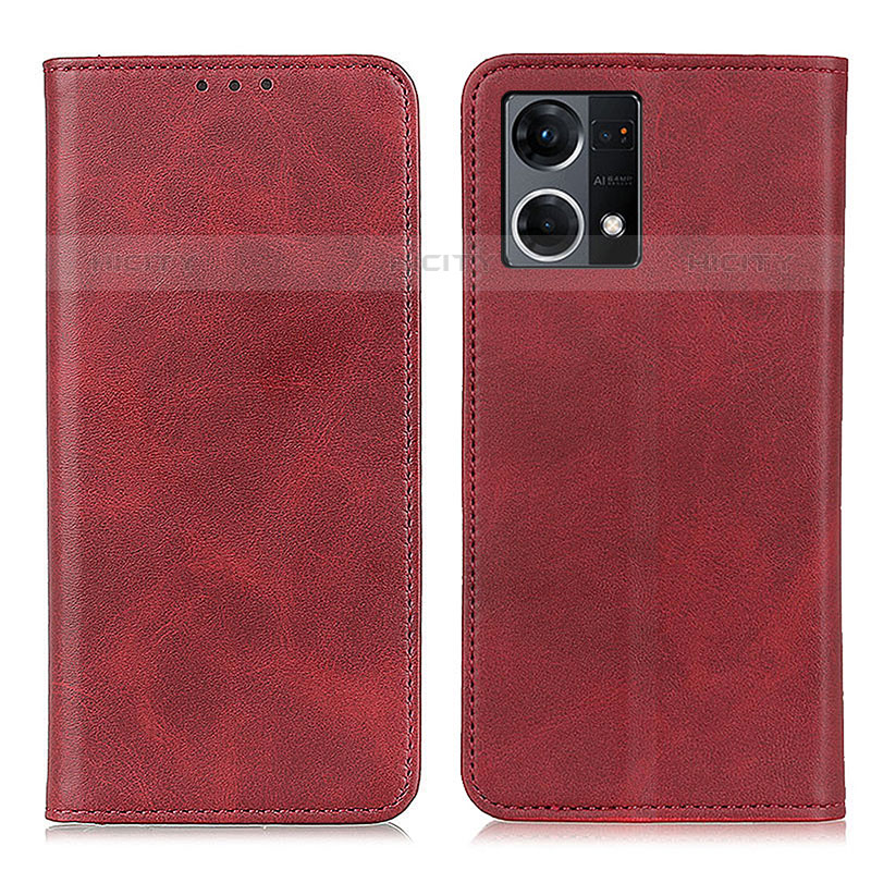 Funda de Cuero Cartera con Soporte Carcasa A02D para Oppo F21 Pro 4G Rojo