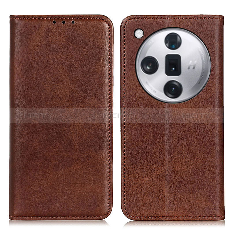 Funda de Cuero Cartera con Soporte Carcasa A02D para Oppo Find X7 5G Marron