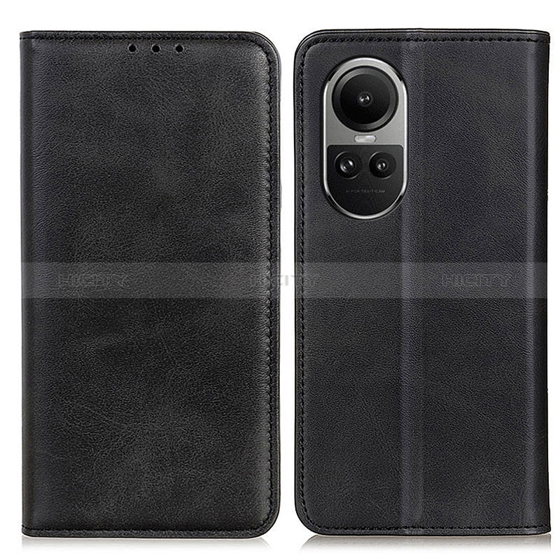 Funda de Cuero Cartera con Soporte Carcasa A02D para Oppo Reno10 5G Negro