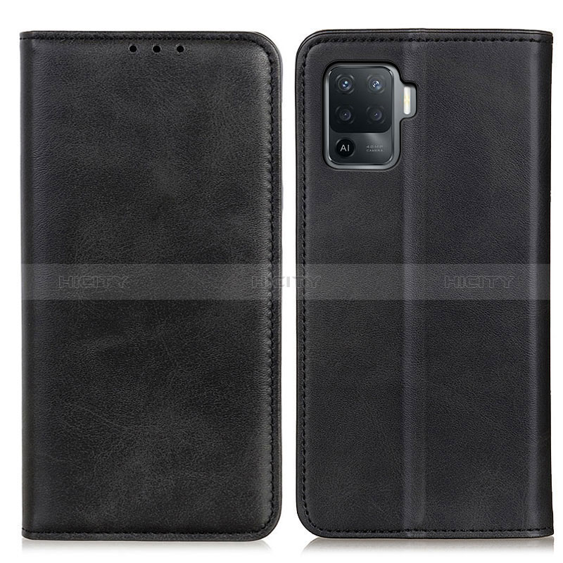 Funda de Cuero Cartera con Soporte Carcasa A02D para Oppo Reno5 Lite Negro