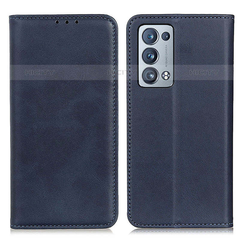 Funda de Cuero Cartera con Soporte Carcasa A02D para Oppo Reno6 Pro+ Plus 5G Azul