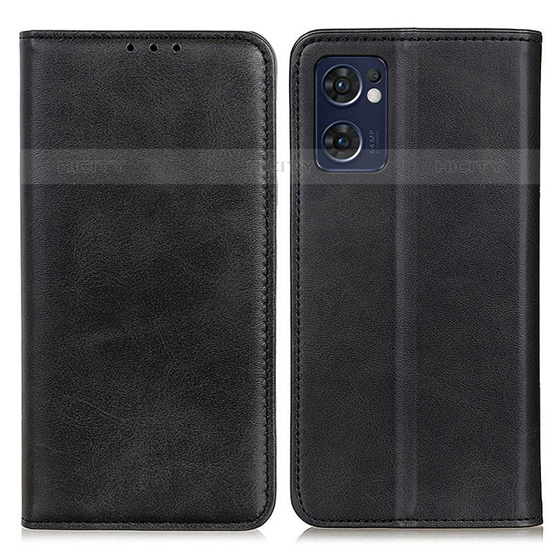 Funda de Cuero Cartera con Soporte Carcasa A02D para Oppo Reno7 5G Negro