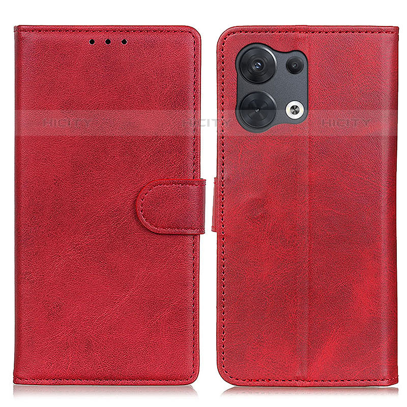 Funda de Cuero Cartera con Soporte Carcasa A02D para Oppo Reno8 5G Rojo