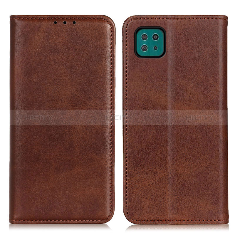 Funda de Cuero Cartera con Soporte Carcasa A02D para Samsung Galaxy A22s 5G Marron