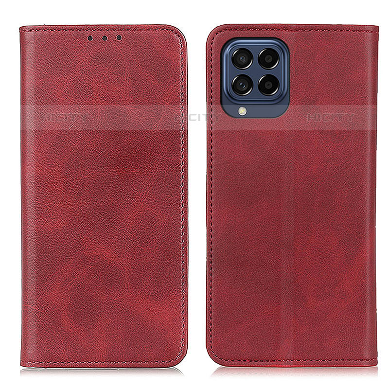 Funda de Cuero Cartera con Soporte Carcasa A02D para Samsung Galaxy M53 5G Rojo