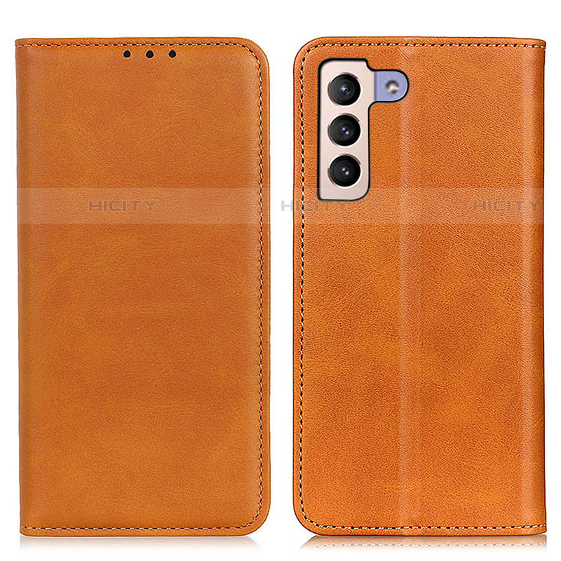 Funda de Cuero Cartera con Soporte Carcasa A02D para Samsung Galaxy S21 FE 5G Marron Claro