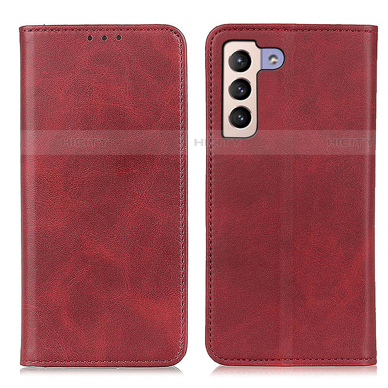 Funda de Cuero Cartera con Soporte Carcasa A02D para Samsung Galaxy S21 FE 5G Rojo