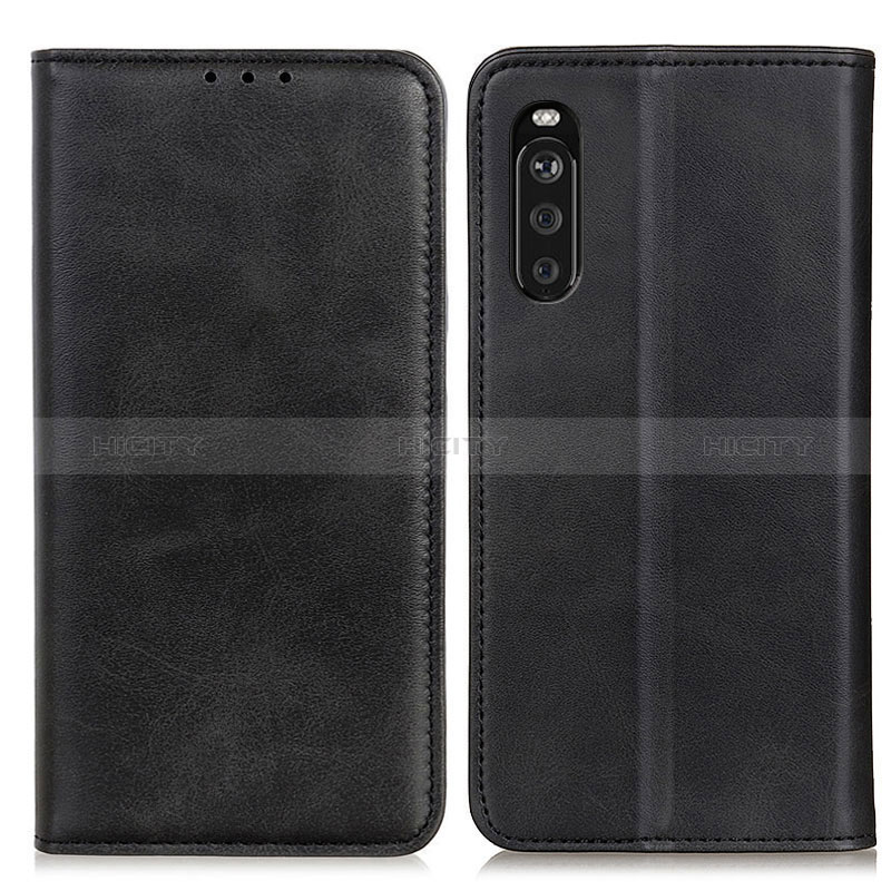 Funda de Cuero Cartera con Soporte Carcasa A02D para Sony Xperia 10 III Negro