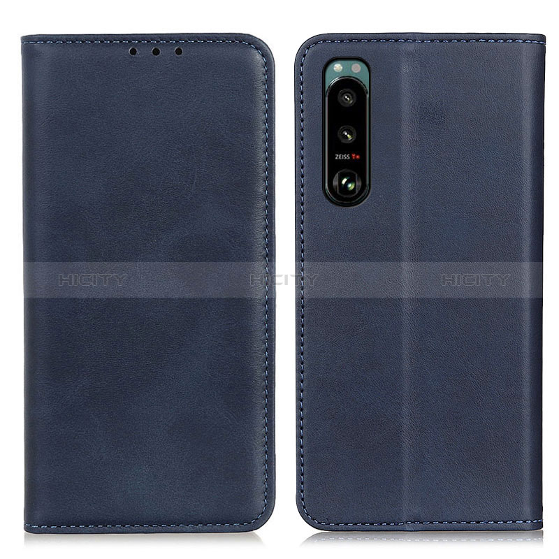 Funda de Cuero Cartera con Soporte Carcasa A02D para Sony Xperia 5 III SO-53B Azul