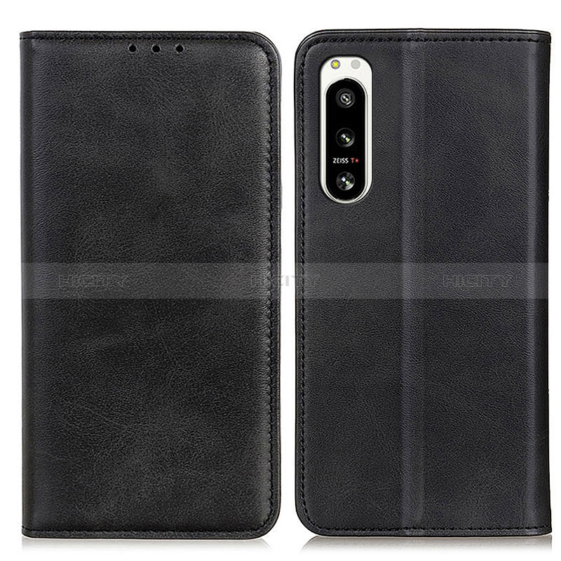 Funda de Cuero Cartera con Soporte Carcasa A02D para Sony Xperia 5 IV Negro