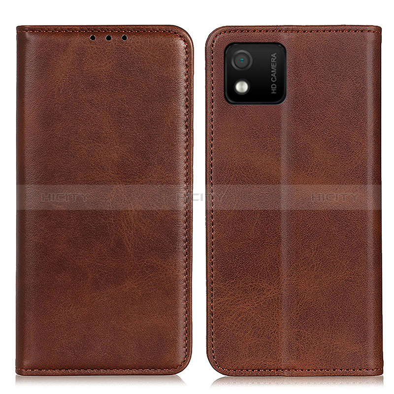 Funda de Cuero Cartera con Soporte Carcasa A02D para Wiko Y52 Marron