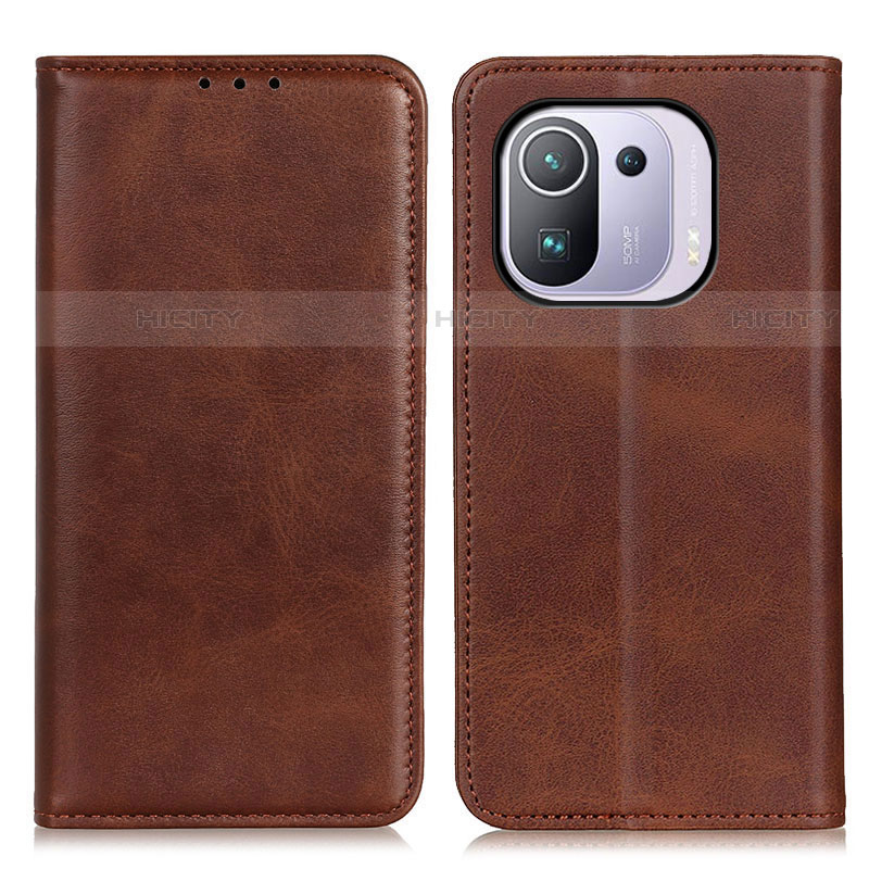 Funda de Cuero Cartera con Soporte Carcasa A02D para Xiaomi Mi 11 Pro 5G Marron