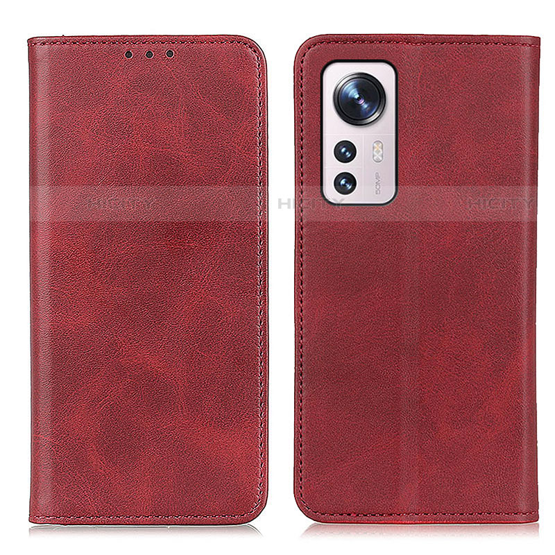 Funda de Cuero Cartera con Soporte Carcasa A02D para Xiaomi Mi 12 Pro 5G Rojo