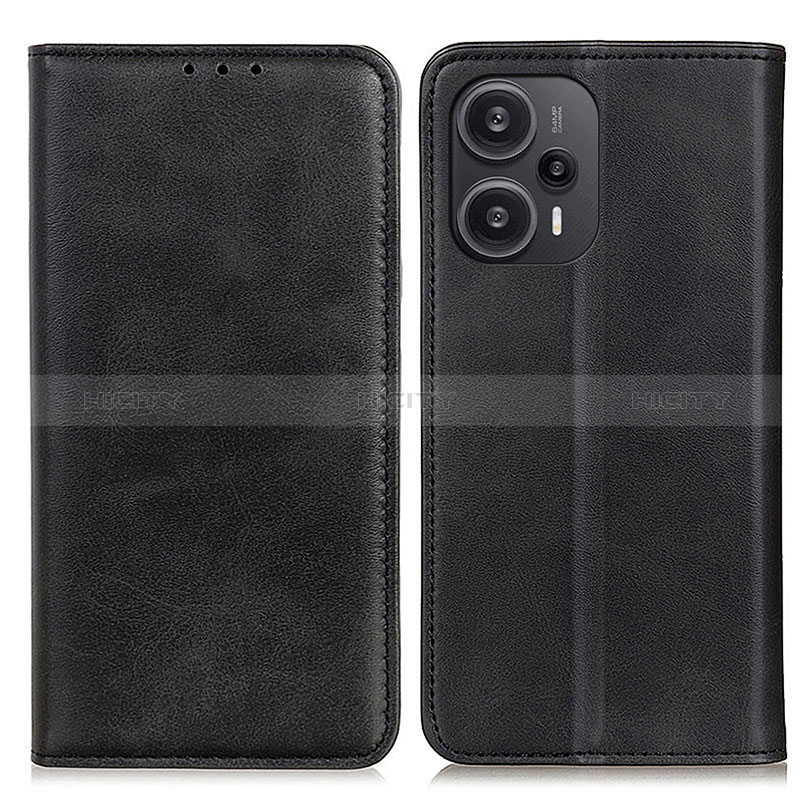 Funda de Cuero Cartera con Soporte Carcasa A02D para Xiaomi Poco F5 5G Negro