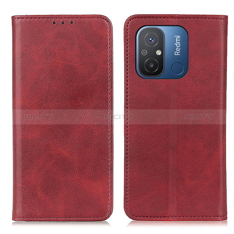 Funda de Cuero Cartera con Soporte Carcasa A02D para Xiaomi Redmi 11A 4G Rojo