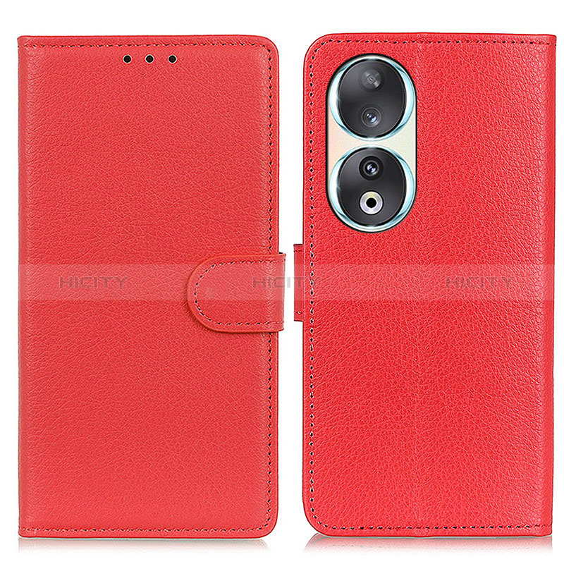 Funda de Cuero Cartera con Soporte Carcasa A03D para Huawei Honor 90 5G Rojo