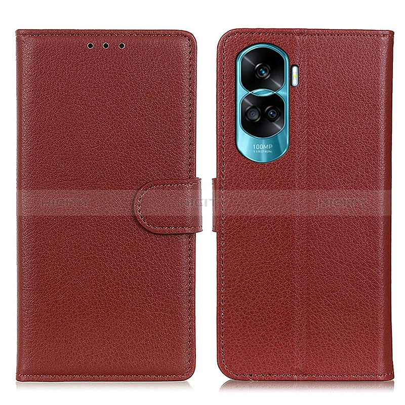 Funda de Cuero Cartera con Soporte Carcasa A03D para Huawei Honor 90 Lite 5G Marron