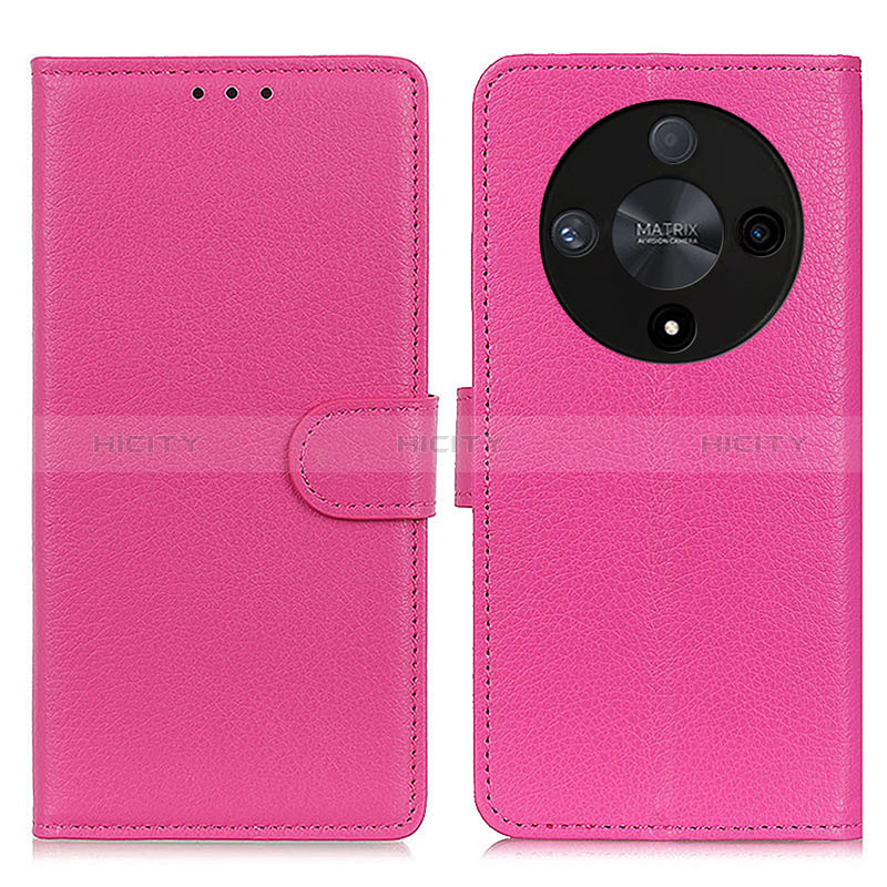 Funda de Cuero Cartera con Soporte Carcasa A03D para Huawei Honor X9b 5G Rosa Roja