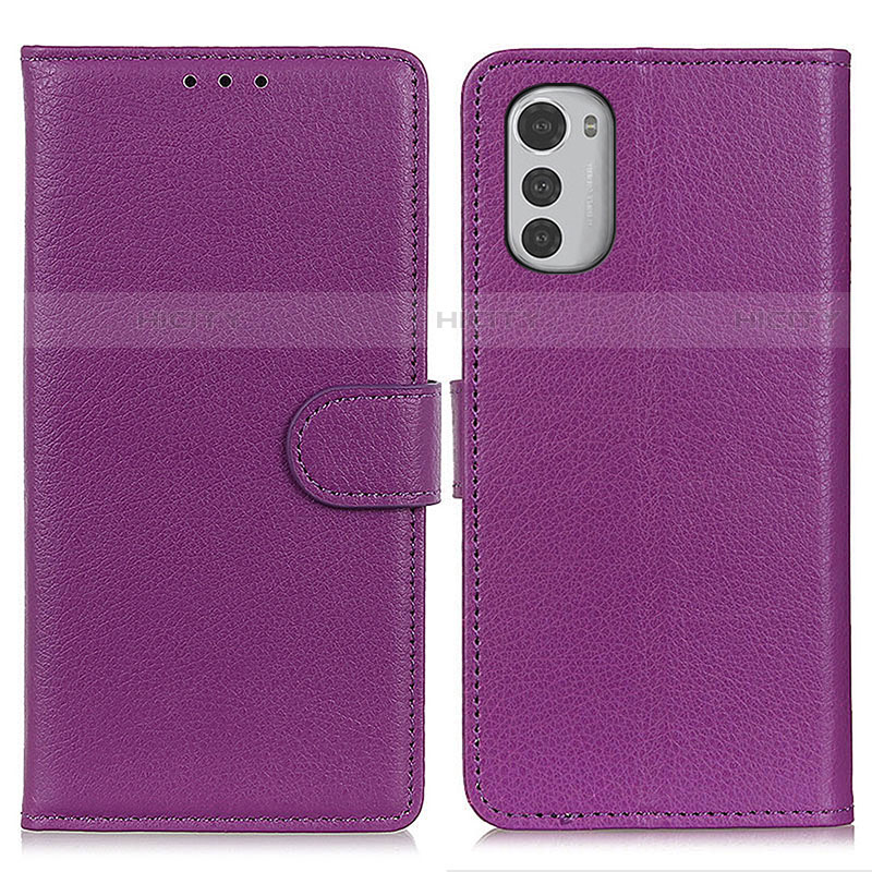 Funda de Cuero Cartera con Soporte Carcasa A03D para Motorola Moto E32 Morado