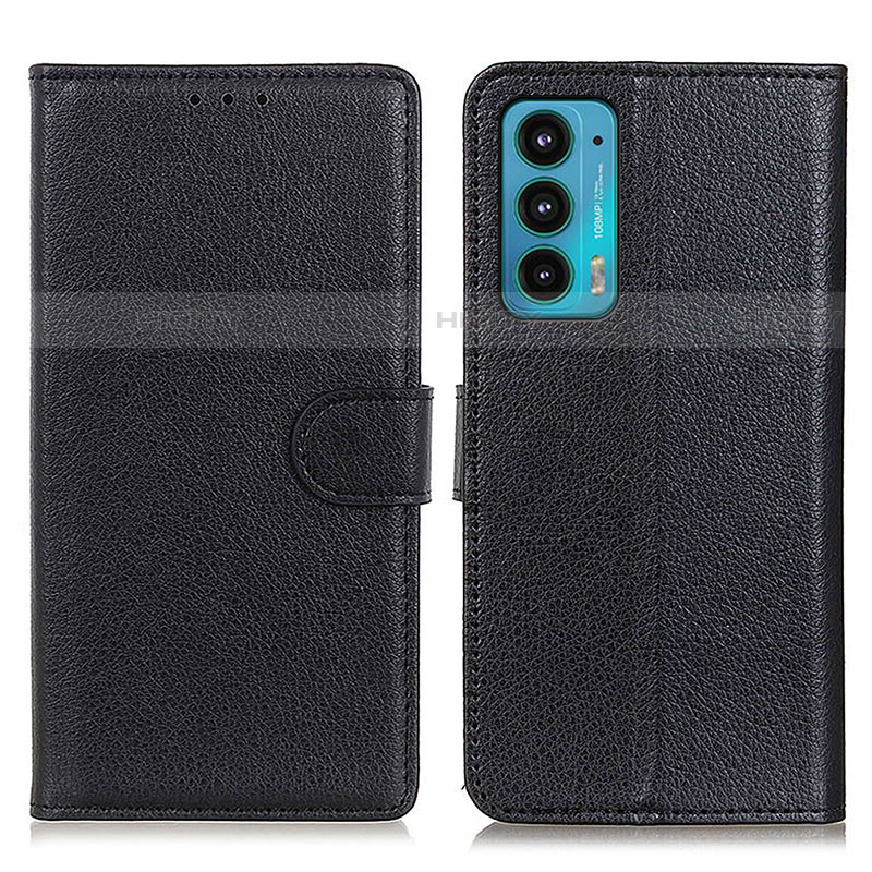 Funda de Cuero Cartera con Soporte Carcasa A03D para Motorola Moto Edge 20 5G Negro