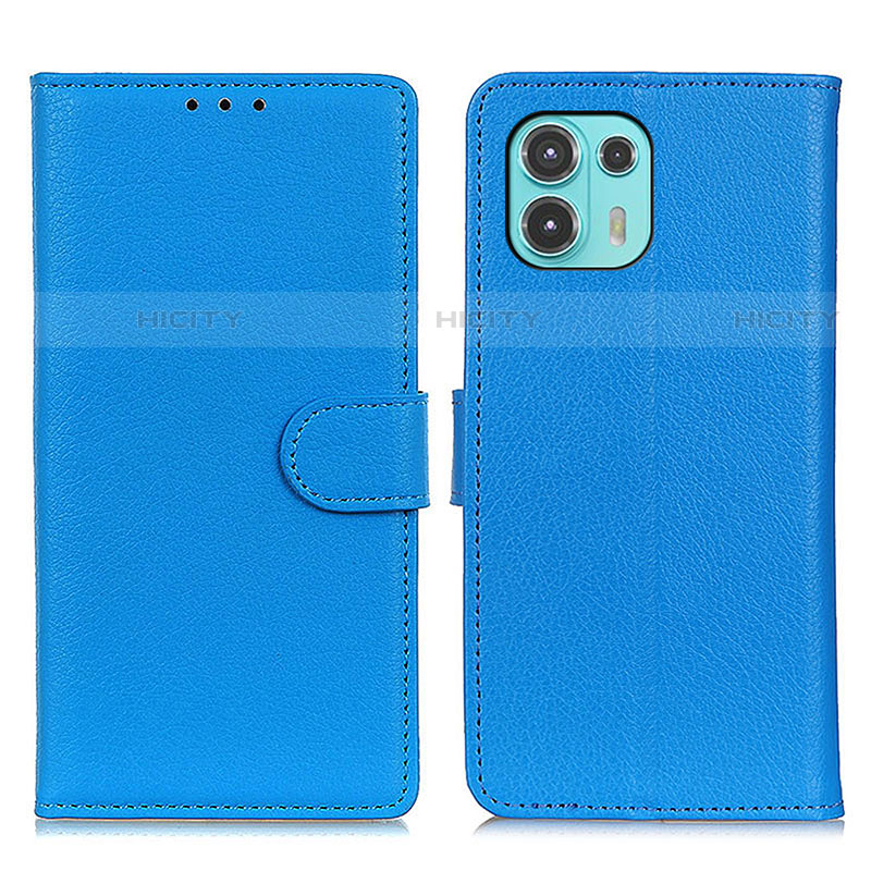 Funda de Cuero Cartera con Soporte Carcasa A03D para Motorola Moto Edge 20 Lite 5G Azul Cielo