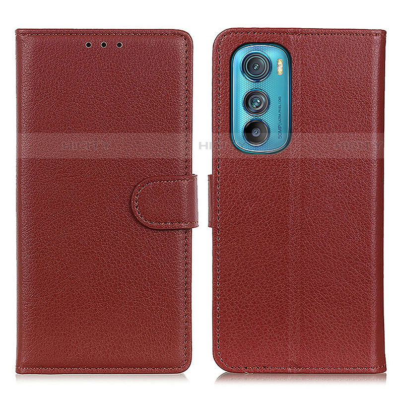 Funda de Cuero Cartera con Soporte Carcasa A03D para Motorola Moto Edge 30 5G Marron