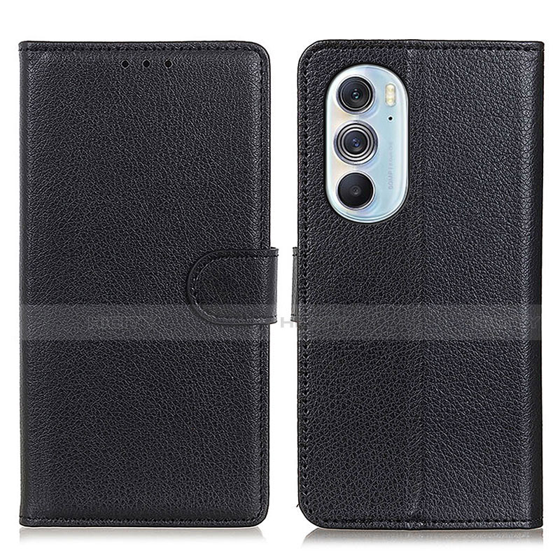 Funda de Cuero Cartera con Soporte Carcasa A03D para Motorola Moto Edge 30 Pro 5G Negro