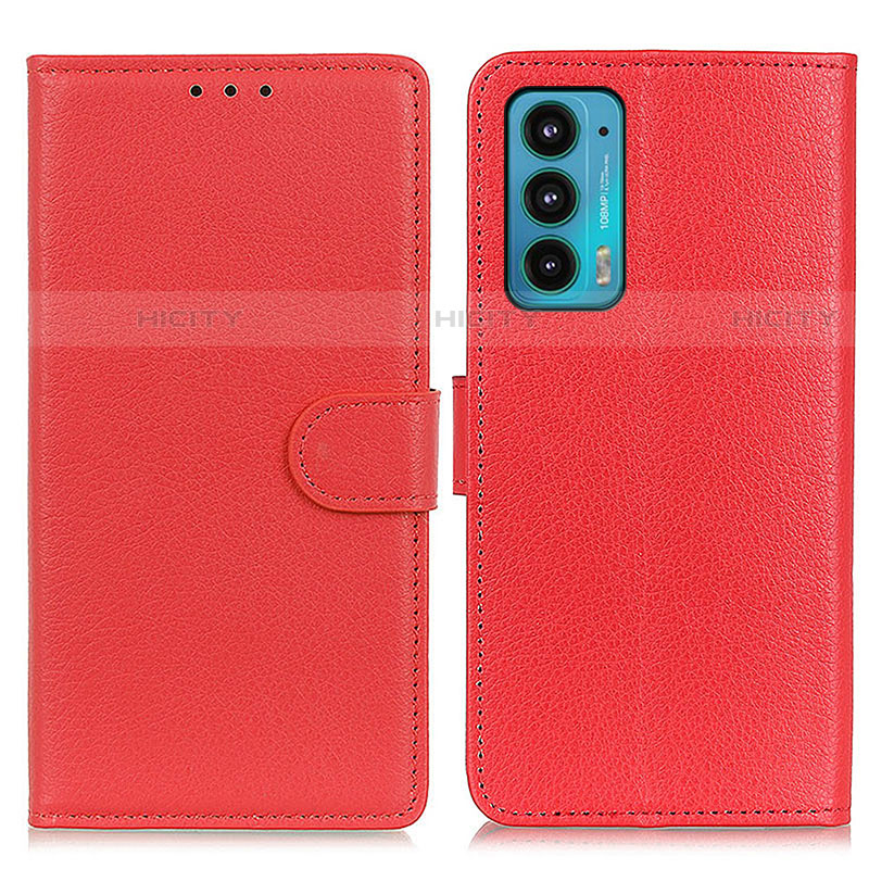 Funda de Cuero Cartera con Soporte Carcasa A03D para Motorola Moto Edge Lite 5G Rojo