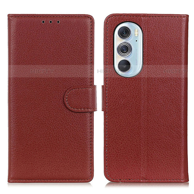 Funda de Cuero Cartera con Soporte Carcasa A03D para Motorola Moto Edge Plus (2022) 5G Marron