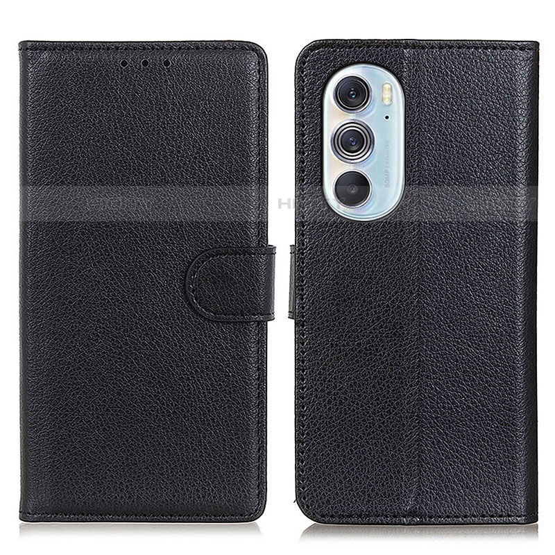 Funda de Cuero Cartera con Soporte Carcasa A03D para Motorola Moto Edge Plus (2022) 5G Negro