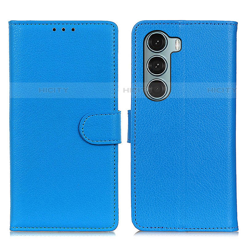 Funda de Cuero Cartera con Soporte Carcasa A03D para Motorola Moto Edge S30 5G Azul Cielo