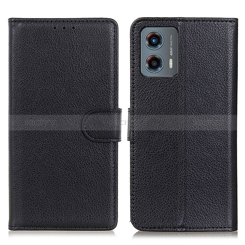 Funda de Cuero Cartera con Soporte Carcasa A03D para Motorola Moto G 5G (2023) Negro