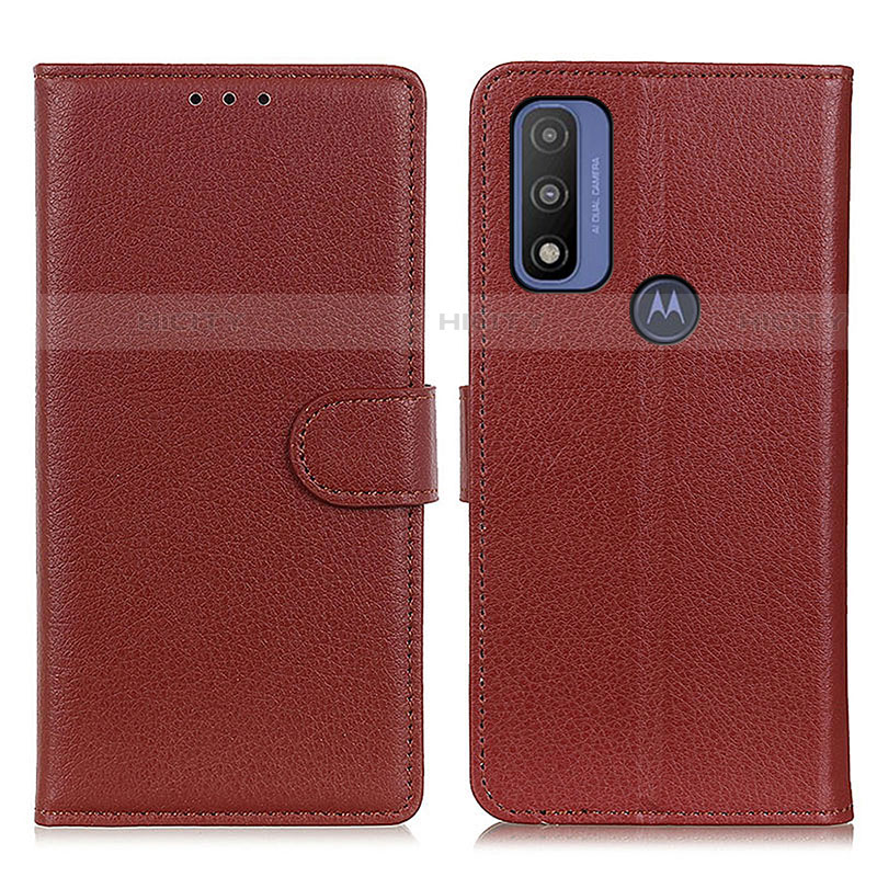 Funda de Cuero Cartera con Soporte Carcasa A03D para Motorola Moto G Pure Marron