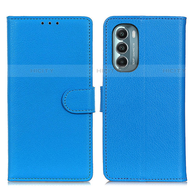 Funda de Cuero Cartera con Soporte Carcasa A03D para Motorola Moto G Stylus (2022) 4G Azul Cielo