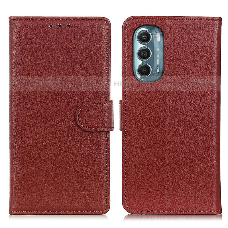 Funda de Cuero Cartera con Soporte Carcasa A03D para Motorola Moto G Stylus (2022) 4G Marron