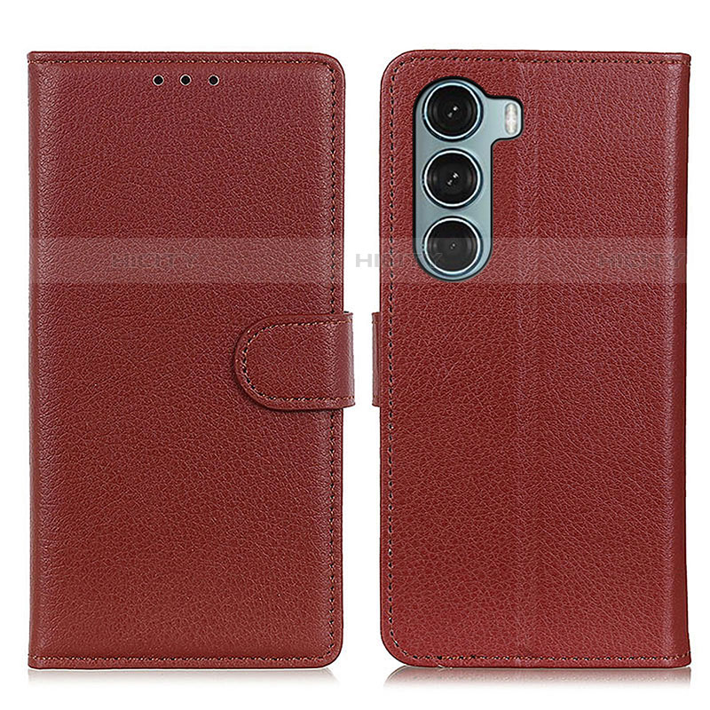 Funda de Cuero Cartera con Soporte Carcasa A03D para Motorola Moto G200 5G Marron