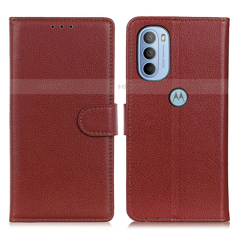 Funda de Cuero Cartera con Soporte Carcasa A03D para Motorola Moto G31 Marron