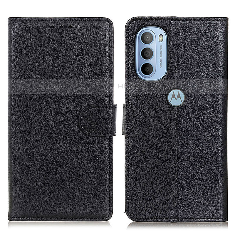 Funda de Cuero Cartera con Soporte Carcasa A03D para Motorola Moto G31 Negro