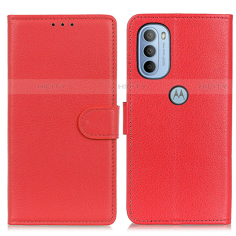 Funda de Cuero Cartera con Soporte Carcasa A03D para Motorola Moto G31 Rojo