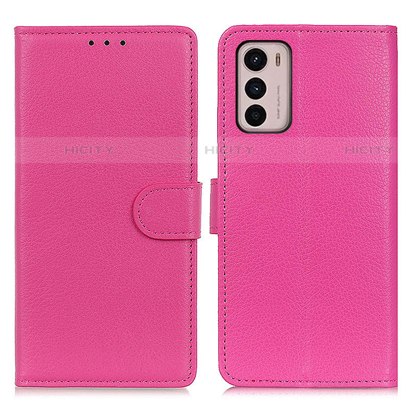 Funda de Cuero Cartera con Soporte Carcasa A03D para Motorola Moto G42 Rosa Roja