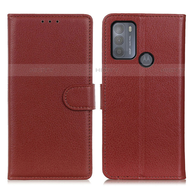 Funda de Cuero Cartera con Soporte Carcasa A03D para Motorola Moto G50 Marron