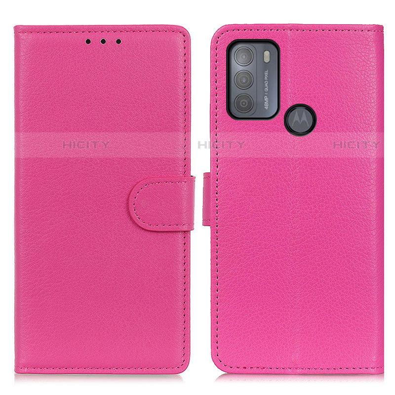 Funda de Cuero Cartera con Soporte Carcasa A03D para Motorola Moto G50 Rosa Roja