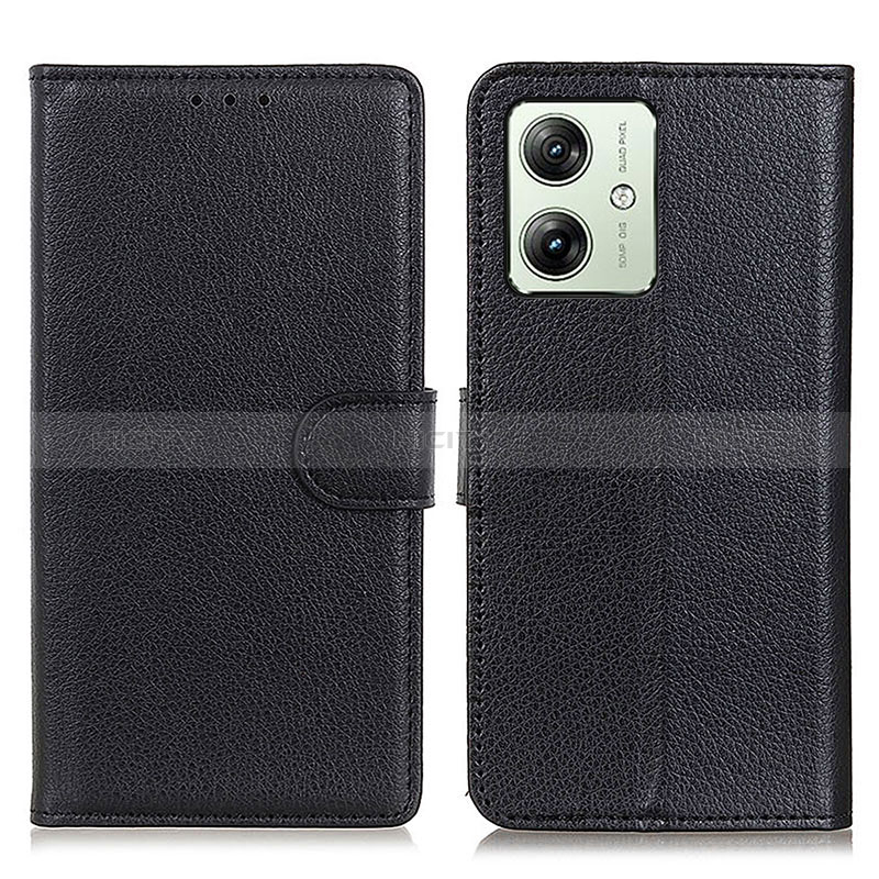 Funda de Cuero Cartera con Soporte Carcasa A03D para Motorola Moto G54 5G Negro