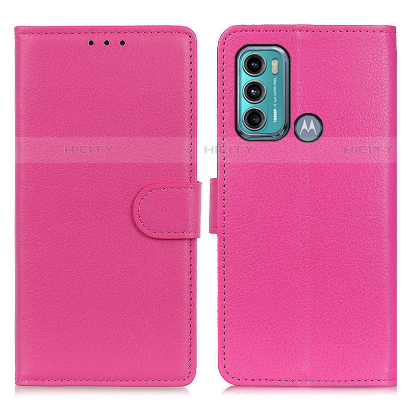 Funda de Cuero Cartera con Soporte Carcasa A03D para Motorola Moto G60 Rosa Roja