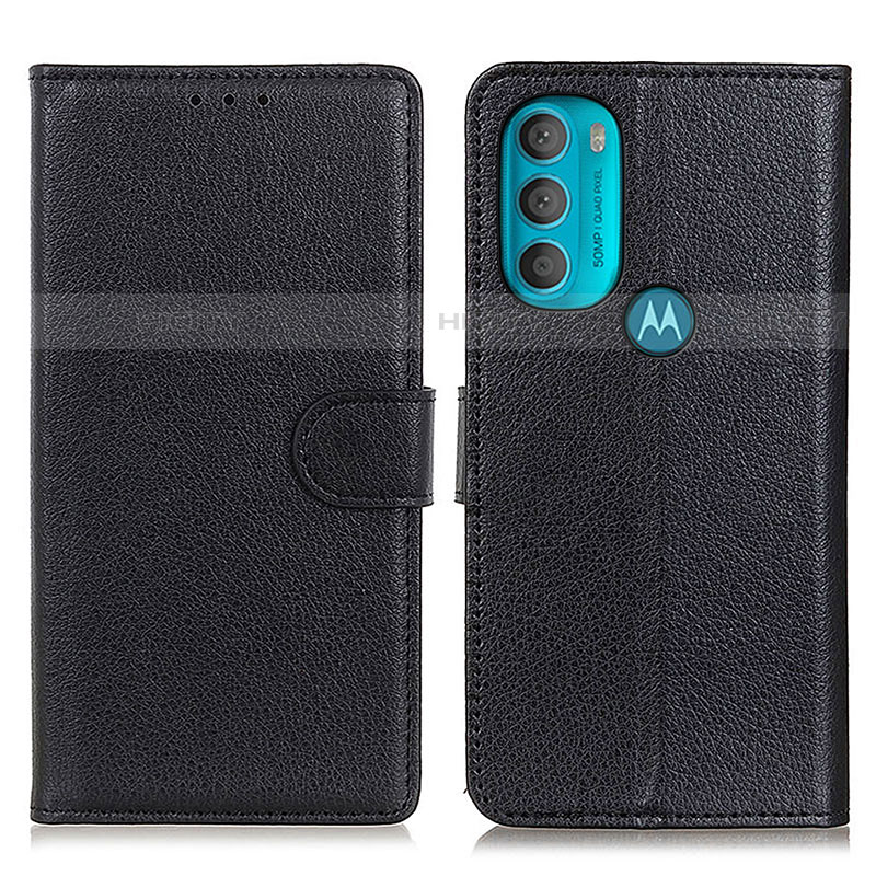 Funda de Cuero Cartera con Soporte Carcasa A03D para Motorola Moto G71 5G Negro