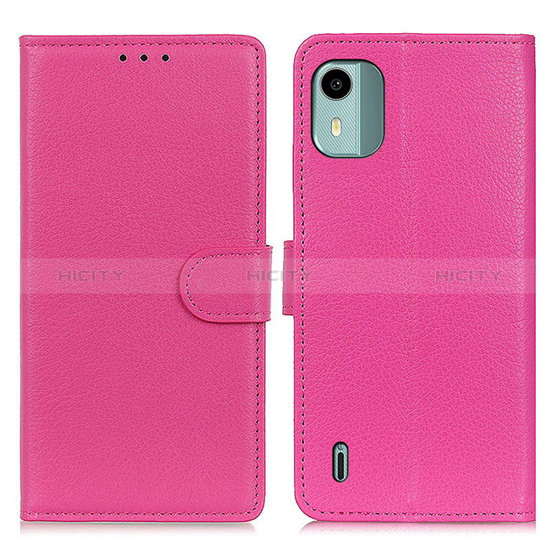 Funda de Cuero Cartera con Soporte Carcasa A03D para Nokia C12 Pro Rosa Roja