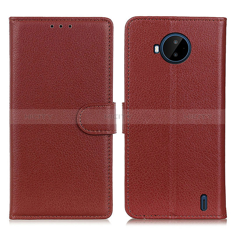 Funda de Cuero Cartera con Soporte Carcasa A03D para Nokia C20 Plus Marron