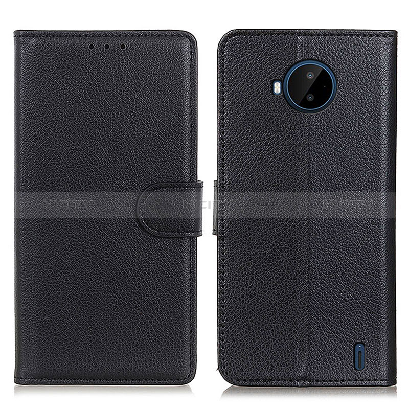 Funda de Cuero Cartera con Soporte Carcasa A03D para Nokia C20 Plus Negro