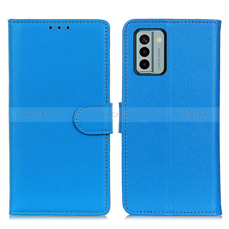 Funda de Cuero Cartera con Soporte Carcasa A03D para Nokia G22 Azul Cielo