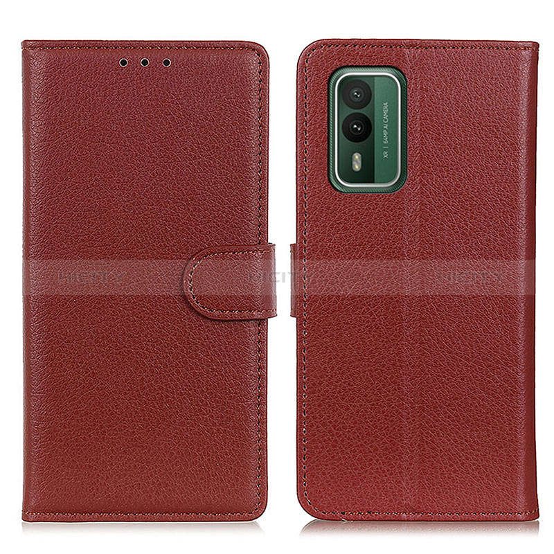 Funda de Cuero Cartera con Soporte Carcasa A03D para Nokia XR21 Marron